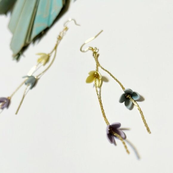 Flower drop earrings #76 - Picture 3 of 5